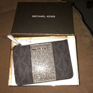 Michael Kors Center stripe coin purse